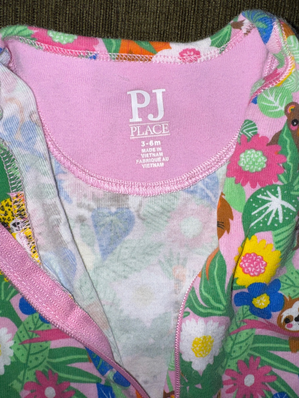 PJ Childrens Place Pink Tropical Short Sleeve Outfit - Picture 3 of 3